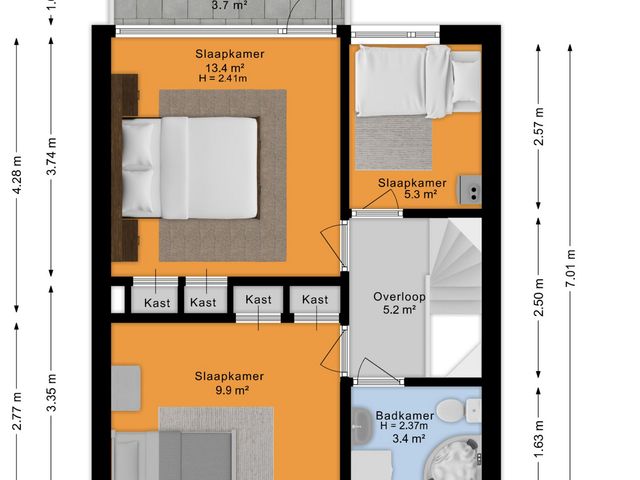 Plattegrond van Koningin Julianaweg 55