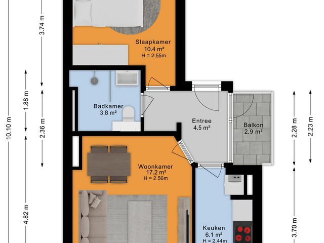 Plattegrond van Vosmaerstraat 7