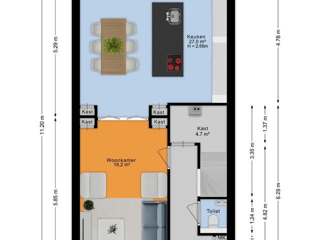 Plattegrond van Gravin Adalaan 8