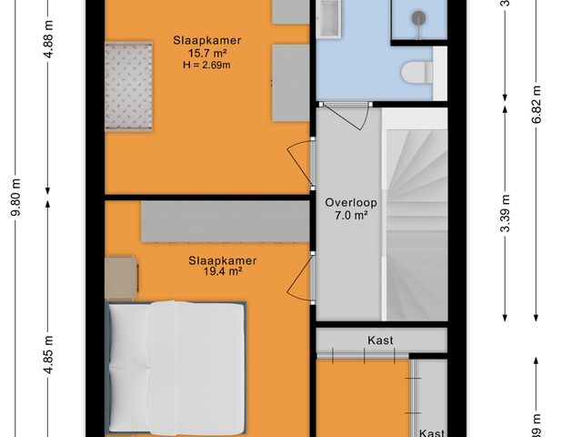 Plattegrond van Gravin Adalaan 8