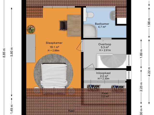 Plattegrond van Oudelandstraat 68