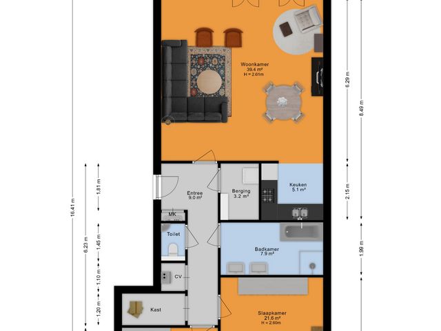 Plattegrond van De Beemd 58