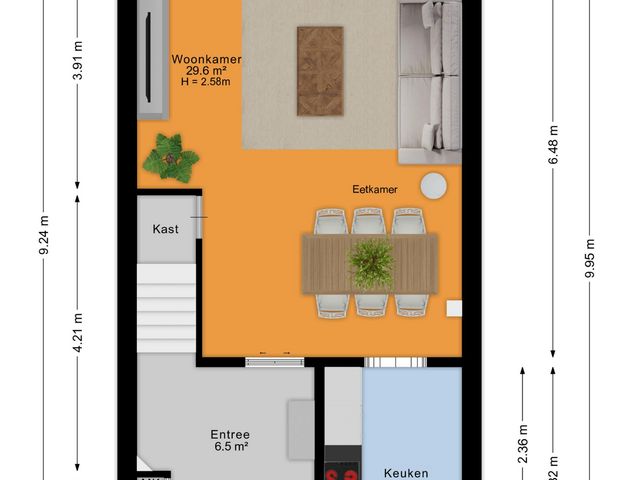 Plattegrond van Verhulstlaan 9
