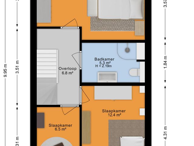 Plattegrond van Verhulstlaan 9