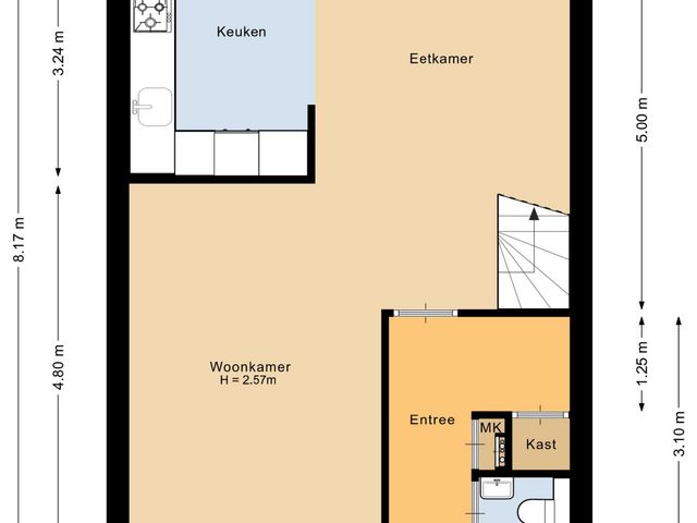 Plattegrond van Midden Woerd 35