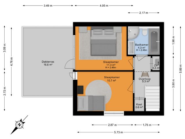 Plattegrond van Valkastraat 10
