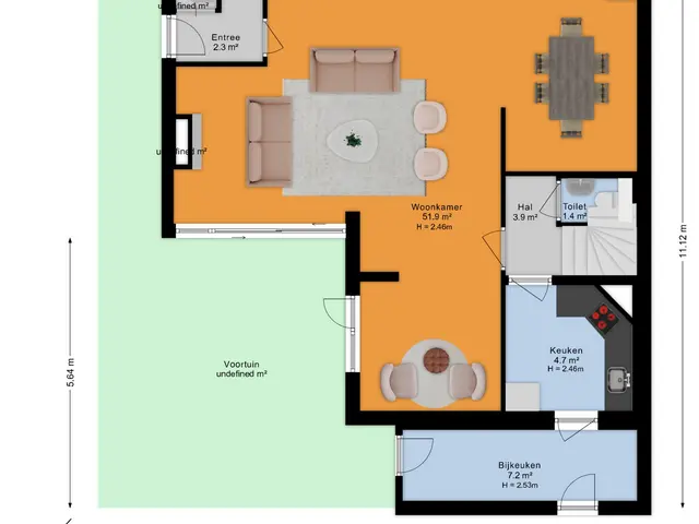 Plattegrond van Valkastraat 10
