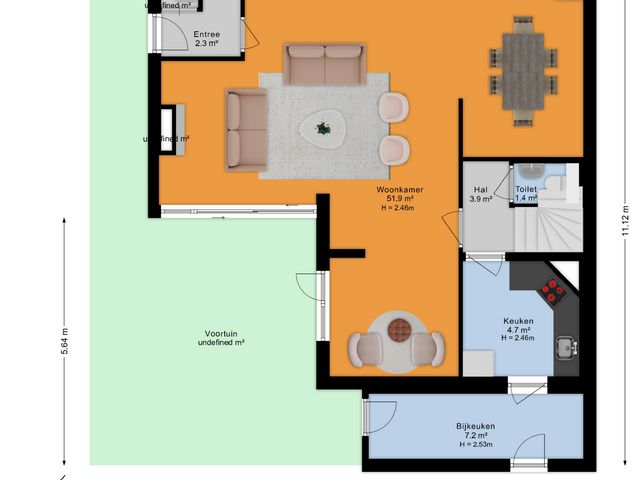 Plattegrond van Valkastraat 10
