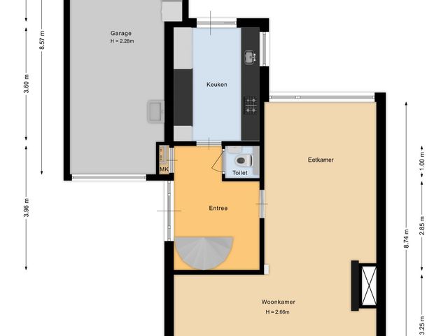 Plattegrond van Oudelandstraat 66