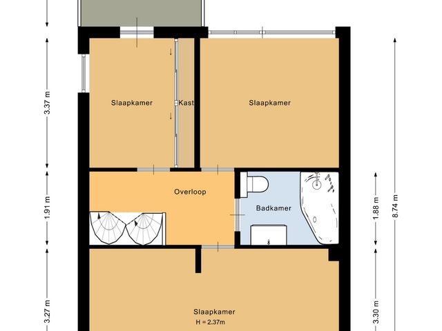 Plattegrond van Oudelandstraat 66