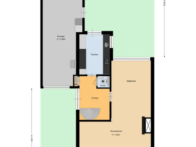 Plattegrond van Oudelandstraat 66
