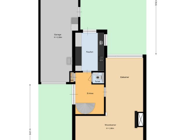 Plattegrond van Oudelandstraat 66