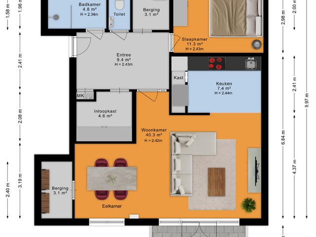 Plattegrond van Sand-Ambachtstraat 156