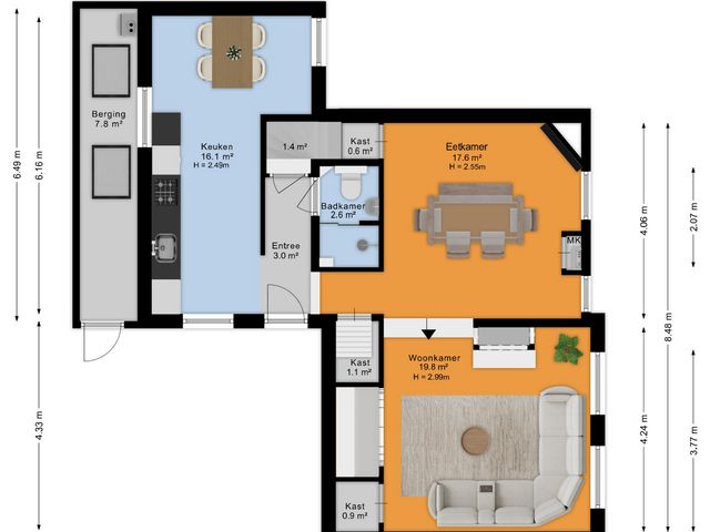Plattegrond van Vredebestlaan 54