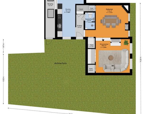Plattegrond van Vredebestlaan 54