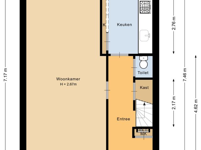 Plattegrond van Druivenstraat 8