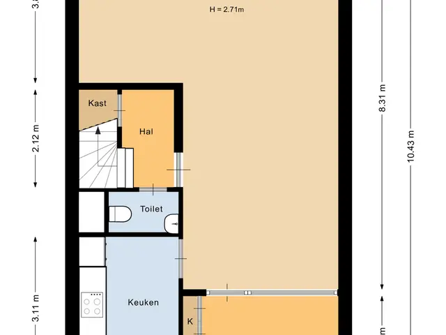 Plattegrond van Paardenstraat 41