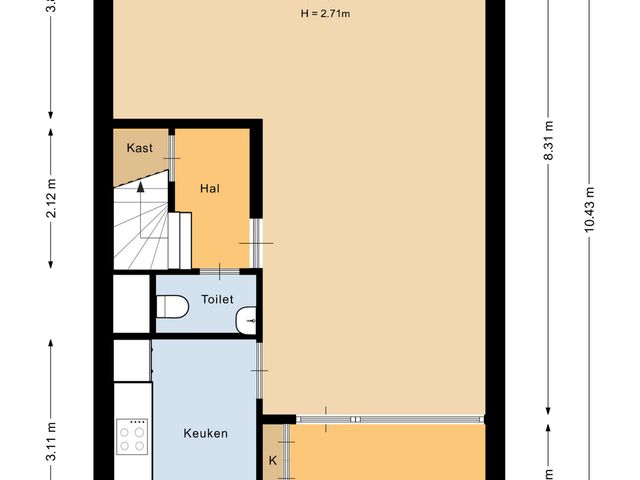 Plattegrond van Paardenstraat 41