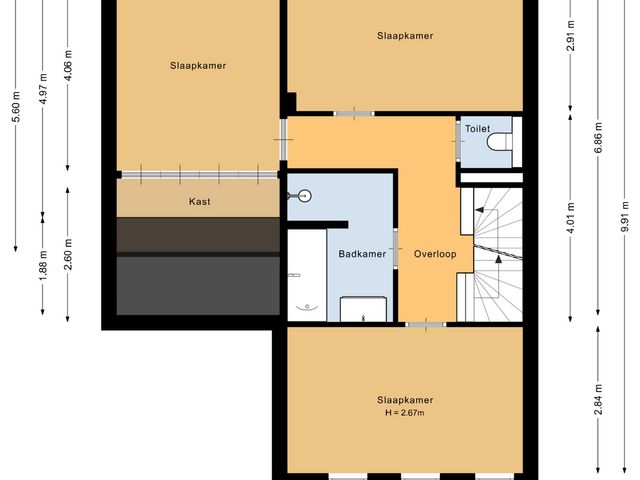 Plattegrond van Triremestraat 28