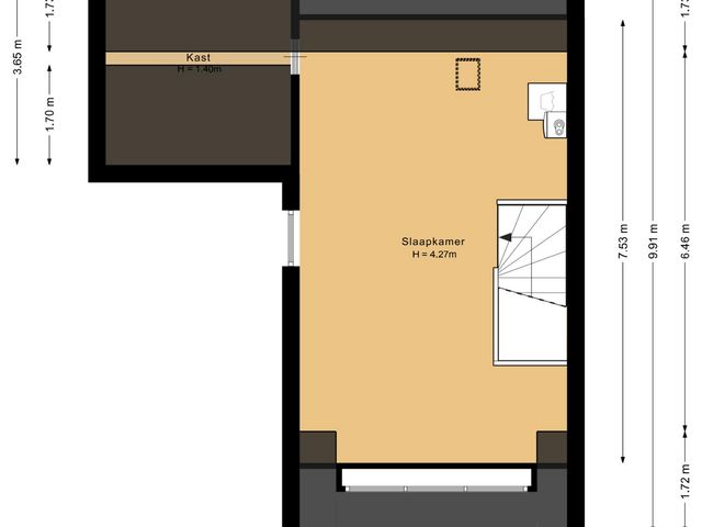 Plattegrond van Triremestraat 28