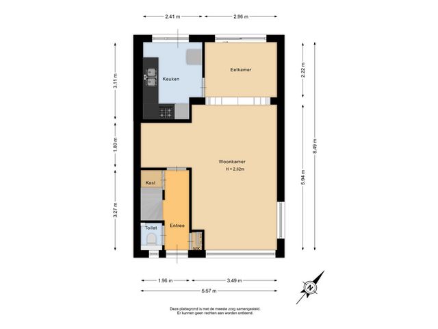 Plattegrond van Elisabet van Egmontstraat 2