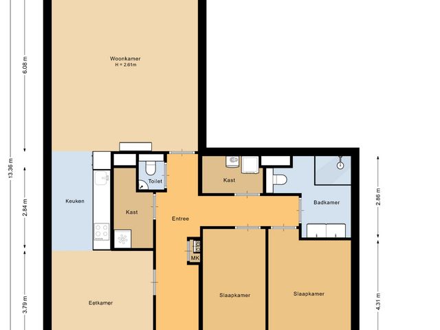Plattegrond van Populier 44