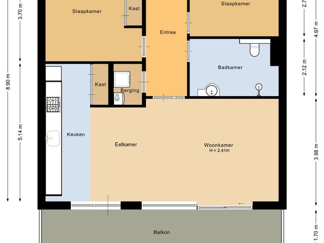 Plattegrond van Hellendaalweg 36