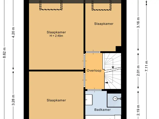 Plattegrond van Marsmanstraat 25