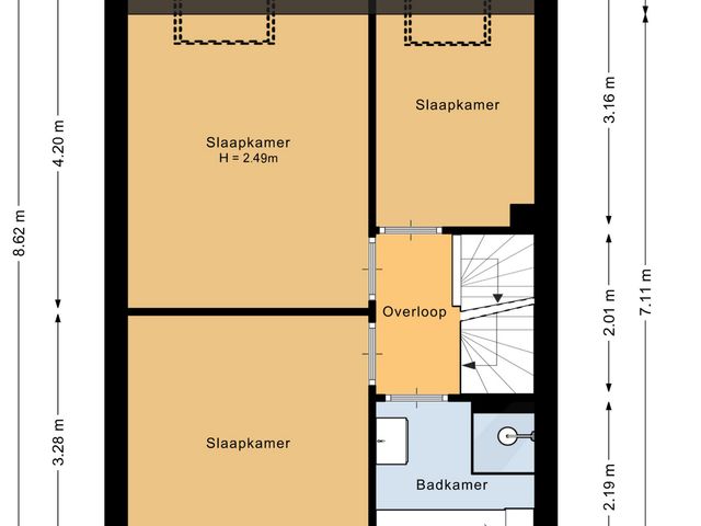 Plattegrond van Marsmanstraat 25