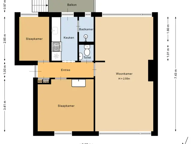 Plattegrond van Rijnvaartweg 19