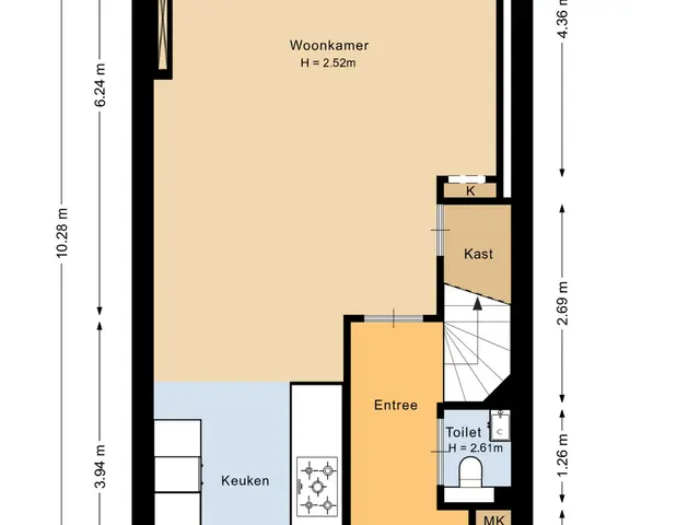 Plattegrond van De Wijngaard 28