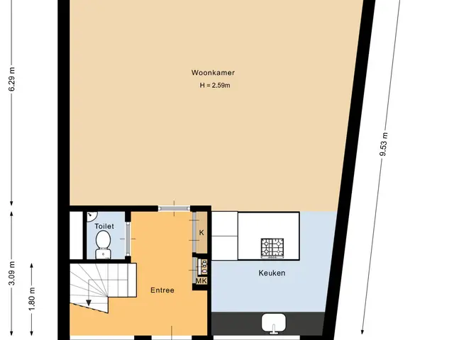 Plattegrond van Duindistel 8