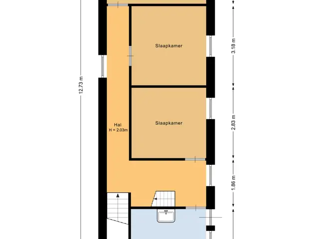 Plattegrond van Vaartstraat 6