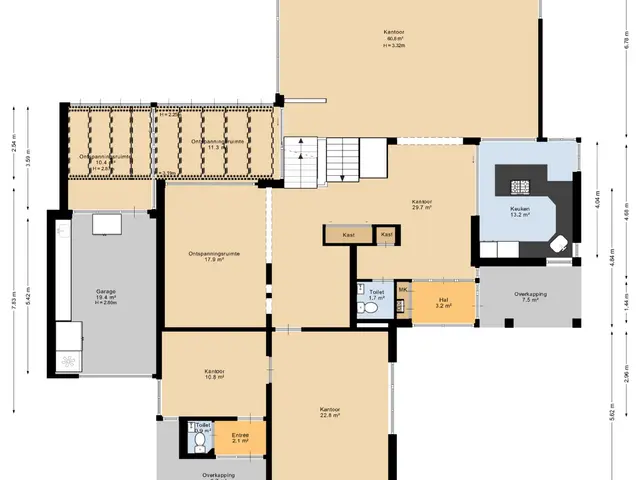 Plattegrond van Tiendweg 7
