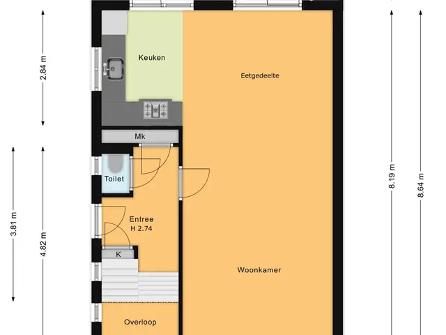 Plattegrond van Molenstraat 102
