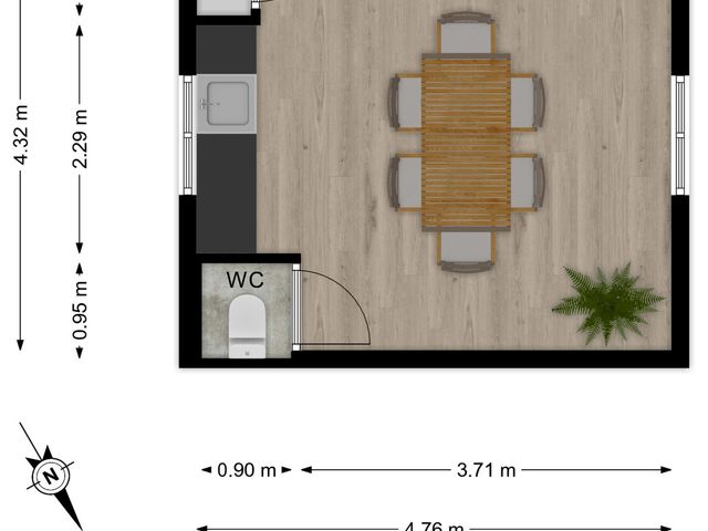 Plattegrond van Grote Achterweg 19