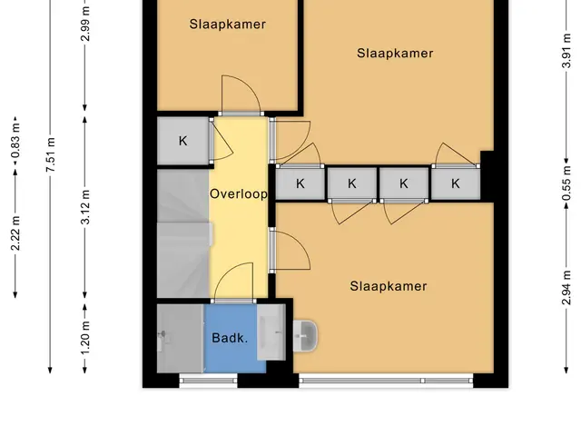 Plattegrond van Pompe v Meerdervoortstraat 3