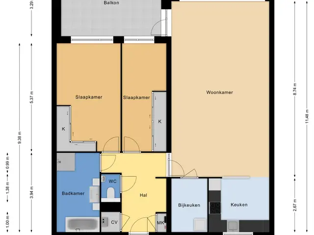Plattegrond van Vreeburghlaan 5ap7