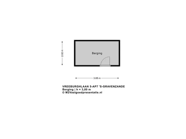 Plattegrond van Vreeburghlaan 5ap7