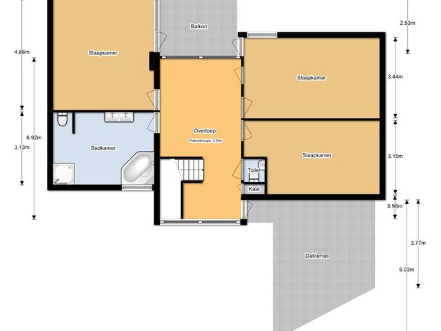 Plattegrond van Kreeklaan 6