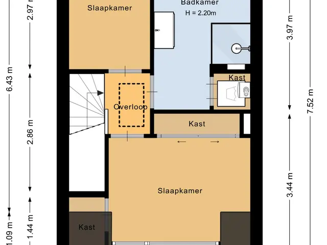 Plattegrond van Braamstraat 27