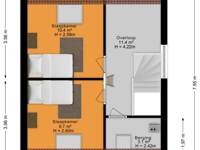 Plattegrond van Staalvisserstraat 25