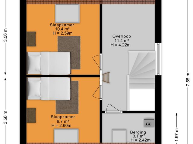 Plattegrond van Staalvisserstraat 25