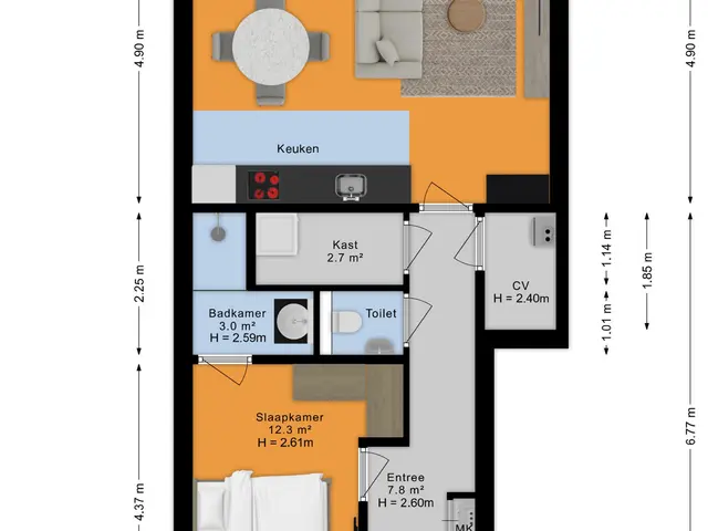Plattegrond van Leonard Roggeveenstraat 32