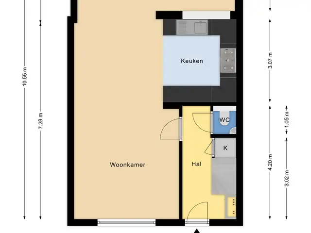 Plattegrond van Burgemeester Kampschoerstraat 50