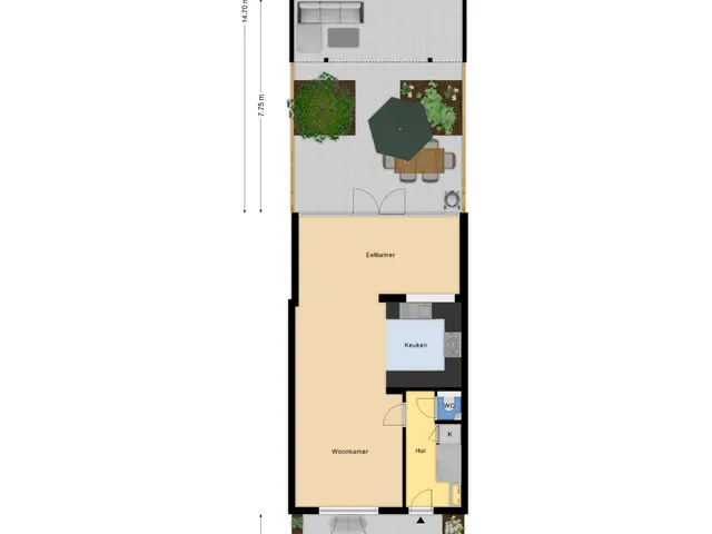 Plattegrond van Burgemeester Kampschoerstraat 50
