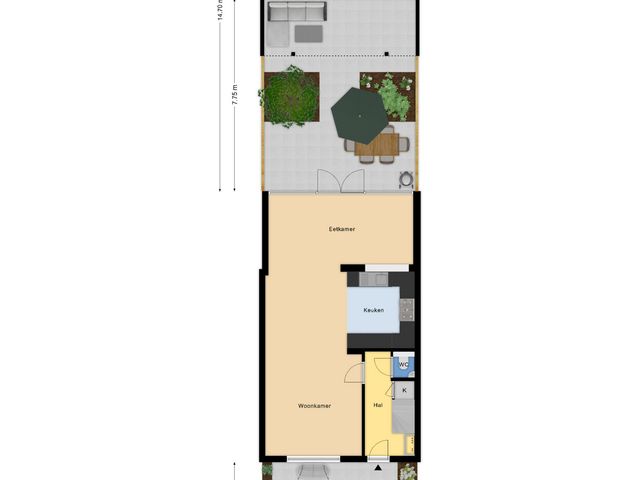 Plattegrond van Burgemeester Kampschoerstraat 50