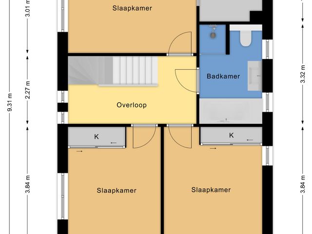 Plattegrond van Kleine Achterweg 44A