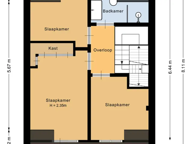 Plattegrond van de Konnighstraat 8