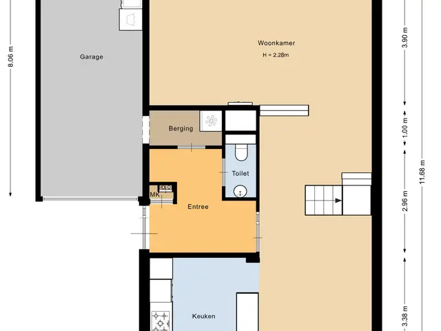 Plattegrond van Merellaan 13
